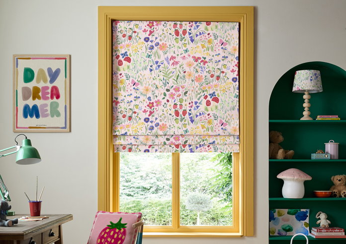 Wee Blue Bell Secret Garden, Rose - Roman Blind - Image 3